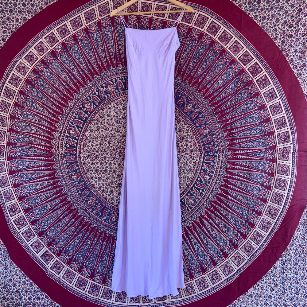 NWT Djerf Avenue Dream Dress Maxi Iris Purple Silk-Like Size Medium - Picture 4 of 16